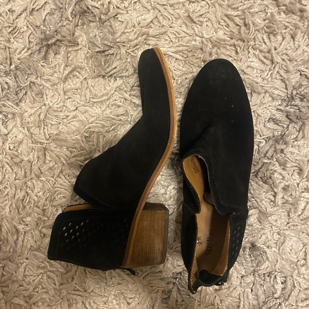 Black suede booties